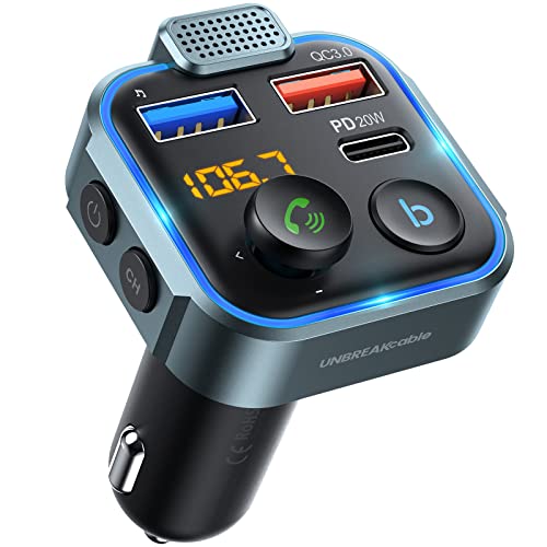 UNBREAKcable Bluetooth 5.0 FM Transmitter for Car