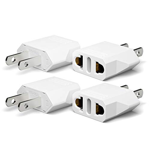 Unidapt Plug Adapter - EU to USA Power Outlet (4-Pack)