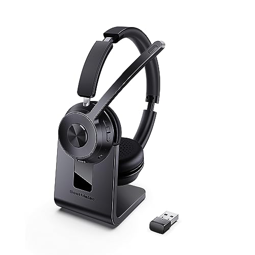 (Upgraded Version) Wireless Headset, Bluetooth Headset with Noise Cancelling Microphone