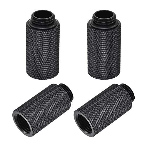 uxcell Male to Female Extender Fitting G1/4 x 30mm for PC Water Cooling System Black 4pcs