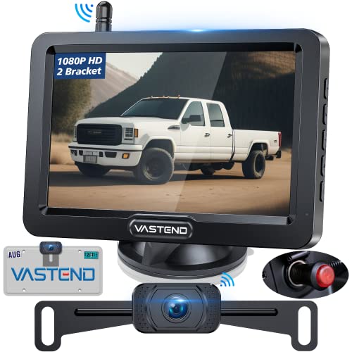 AUTO-VOX Wireless Backup Camera with 5 Monitor System,2 Channels Trailer  Hitch Rear View Reverse Cam,Back Up Camera for Cars with 2.4G Stable  Digital