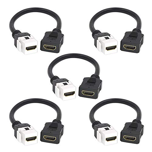 Cable Matters 2-Pack HDMI Keystone Jack Pigtail Cable in Black - 8 Inches