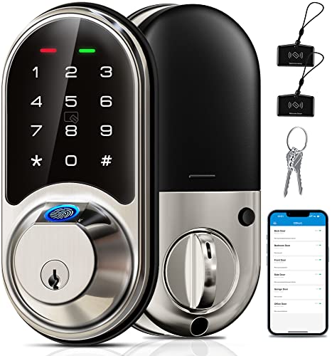 Veise Smart Lock, Fingerprint Door Lock, 7-in-1 Keyless Entry Door Lock
