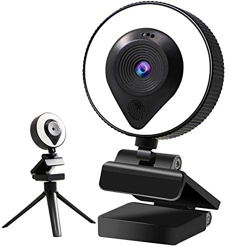 Versatile and Affordable: kuvanspok 2k Streaming Webcam for Laptop with Microphone Ring Light