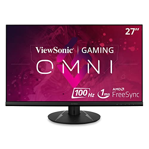 ViewSonic OMNI VX2716 27 Inch 1080p 1ms 100Hz Gaming Monitor with IPS Panel, AMD FreeSync, Eye Care, HDMI and DisplayPort, Black