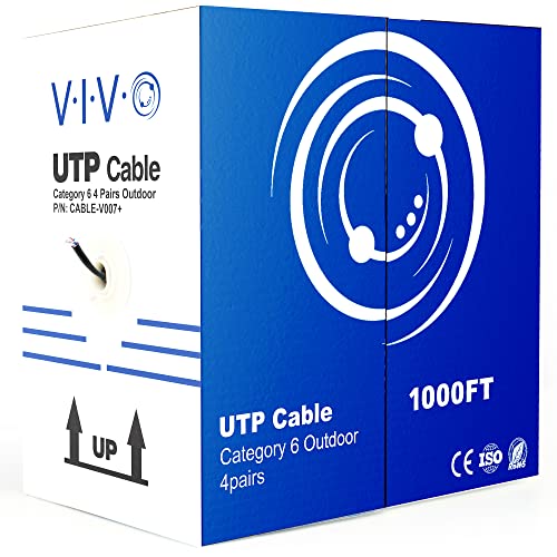 VIVO Black 1,000ft Bulk Cat6 Ethernet Cable