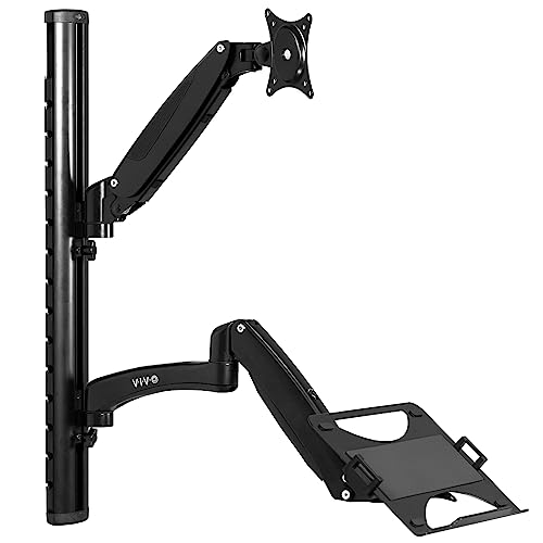 VIVO Wall Mount Monitor and Laptop Workstation