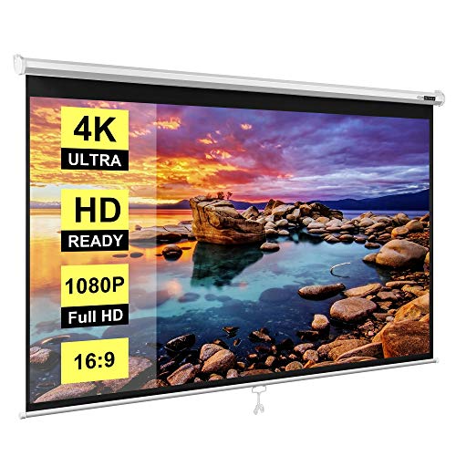 VIVOHOME 100 Inch Manual Pull Down Projector Screen