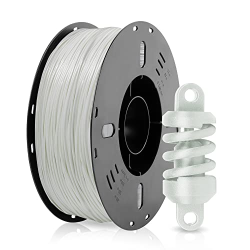 VOXELAB TPU Filament 1.75mm, PLA Elastic 3D Printer Filament, High Resilience, High Wear Resistance, High Interlayer Adhesion 95A Soft TPU 3D Printing Filament, 1KG/ Spool (2.2 lbs) (White)