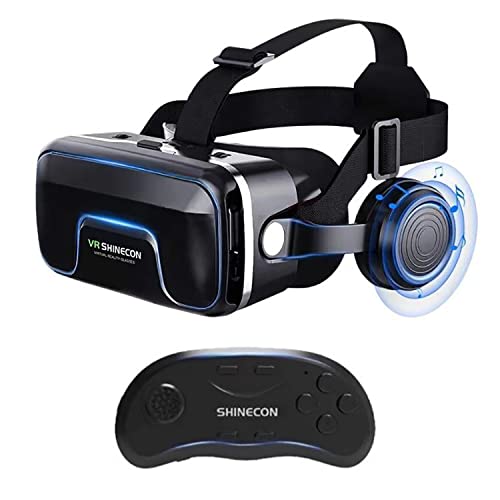 VR Headset with Remote Controller,VR Headset Compatible with iPhone & Samsung Google Moto All Android Smartphone New 3D VR Glasses VR Gamepad