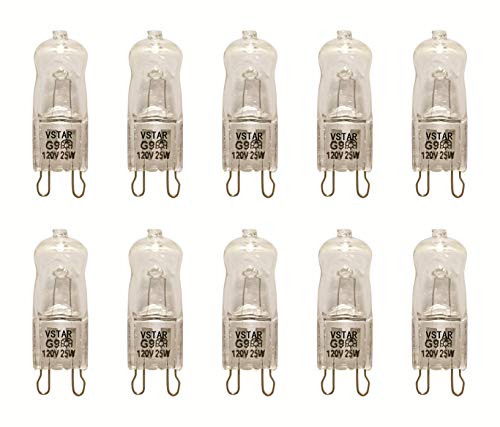 VSTAR G9 25W Clear Halogen Bulb 120-Volt Base G9 Electric bulbs,10 Pack