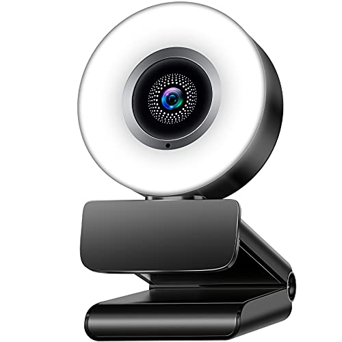 VUPUMER 2K FHD USB Webcam with Ring Light