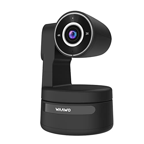 WAAWO 4K PTZ Webcam with Auto-Framing and 3X Zoom