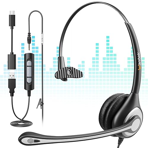 Wantek 3-in-1 USB Headset with Microphone