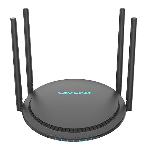 WiFi Router AC1200 Dual Band 5GHz+2.4GHz Router, Wireless Internet Router for Home and Gaming with Gigabit WAN/LAN Ethernet Port, 4x5dBi High-Gain Antennas, Supports Router Mode