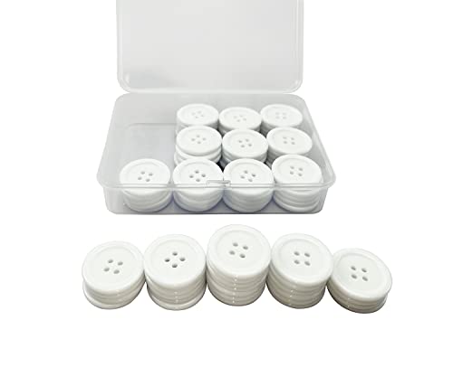 Wennuo White Plastic Resin Round Sweing Buttons