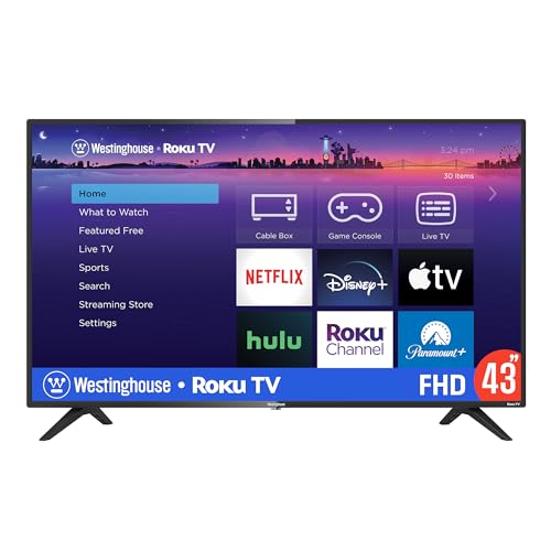 Westinghouse Roku TV - 43 Inch Smart TV with Full HD and Wi-Fi