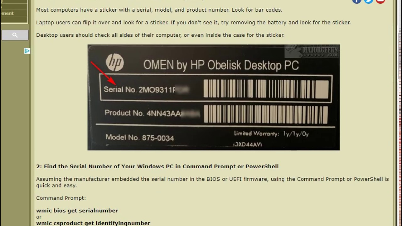 Where Is My PC Case Serial Number