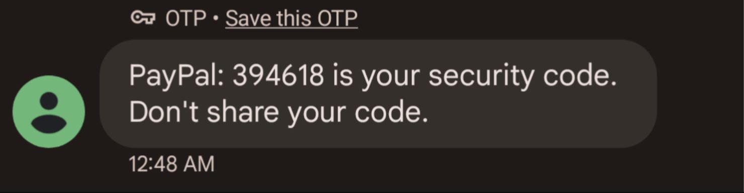 Why Did I Get A PayPal Security Code Text