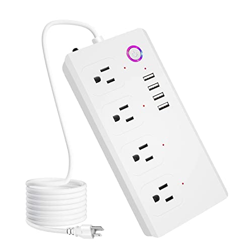WiFi Smart Power Strip with 4 Outlets and 4 USB Ports