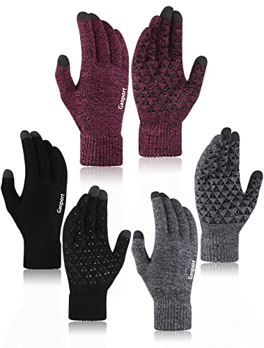 Winter Knit Gloves with Touchscreen Fingers