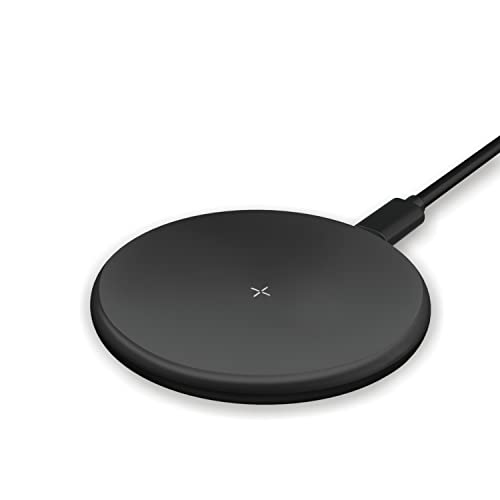 Wireless Charging Pad 15W Qi Certified Compatible with iPhone 14/13/12/11/X, Samsung Included USB Cable (No AC Adapter), Black