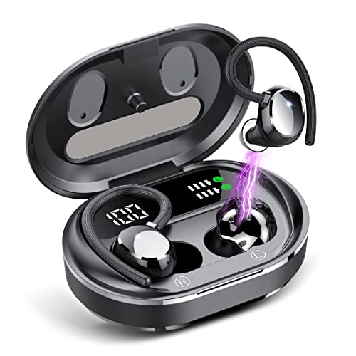 Wireless Earbuds with LED Display and Earhooks