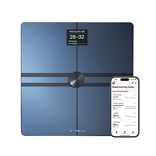 WITHINGS Body Comp - Scale for Body Weight and Complete Body Analysis, Wi-Fi & Bluetooth, Baby Weight Scale, Digital Scale, Accurate Visceral Fat, Heart Health, Scales Compatible with Apple, FSA/HSA