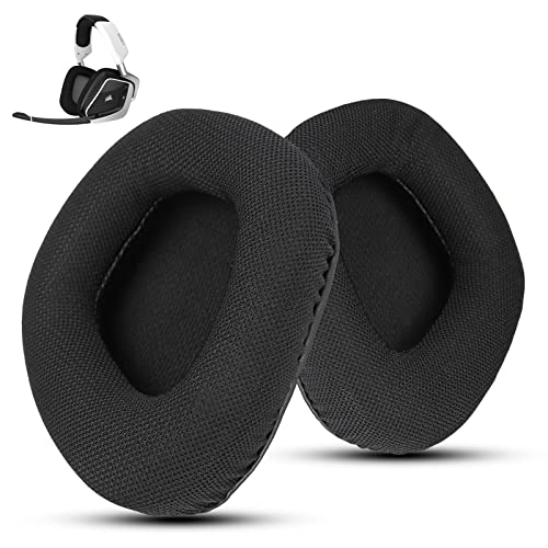 Wzsipod Specialized Replacement Earpad for Corsair Void Pro Wireless/Wired Gaming headsets, Compatible with Corsair Void RGB Computer Headset, Soft Clothes & High-Density Memory Foam (Classic Black)