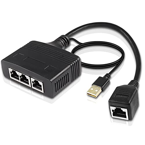 SinLoon Gigabit RJ45 Network Splitter Adapter, 1 to 4 Ethernet