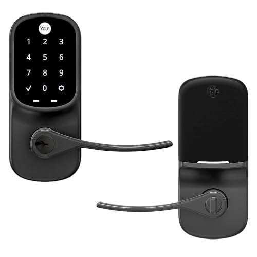 Yale Touchscreen Smart Lever Lock in Black Suede