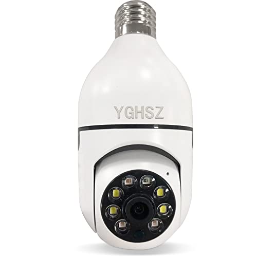 YGHSZ Webcams, 3MP HD WiFi Smart Wireless E27 Light Bulb Webcams