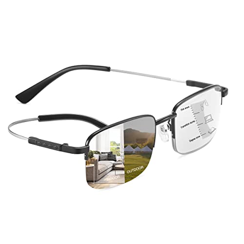 YIMI Progressive Photochromic Multifocus Reading Glasses UV400 Sunglasses