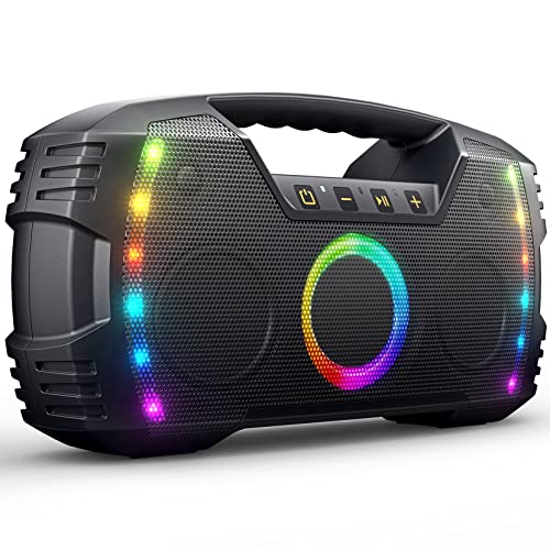 YIZEELFAR Portable Bluetooth Speaker - Powerful Sound, Waterproof, Portable Design