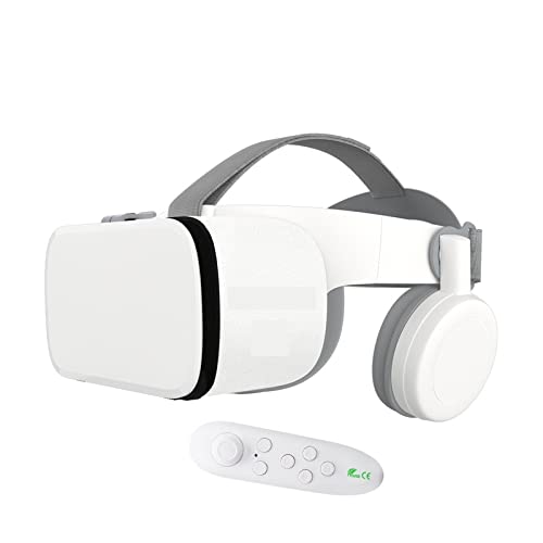 Z6 Upgrade 3D Glasses VR Cardboard Virtual Reality Glasses Wireless VR for Smartphones (Color : with White Y1)