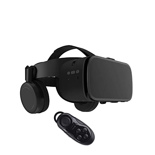 Z6 Upgrade 3D Glasses VR Headset Cardboard Virtual Reality Glasses Wireless VR Helmet Compatible for Smartphones (Color : with Black 032)