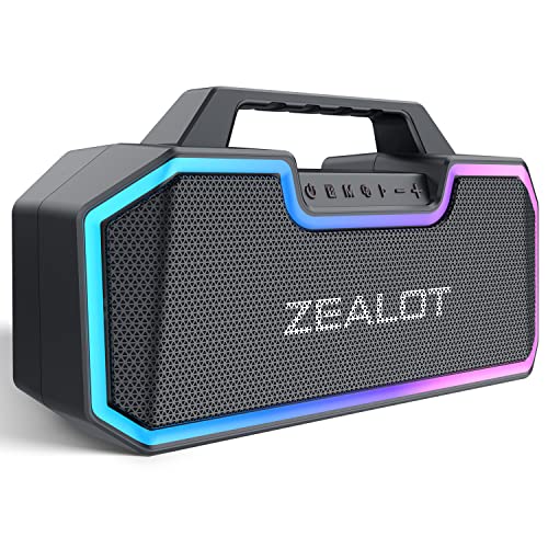 ZEALOT 80W Bluetooth Wireless Speakers with Dual Pairing, IPX7 Waterproof, Long Playtime