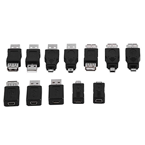Zerone USB OTG Micro Mini USB2.0 Male to Female Adapter, Multiple F/M USB Coupler Connector Set Support Data Transmission and Charging, Pack of 12 Pcs