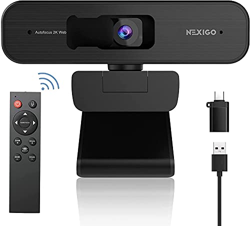 Zoom Certified, NexiGo N940P 2K Zoomable Webcam with Remote and Software Controls