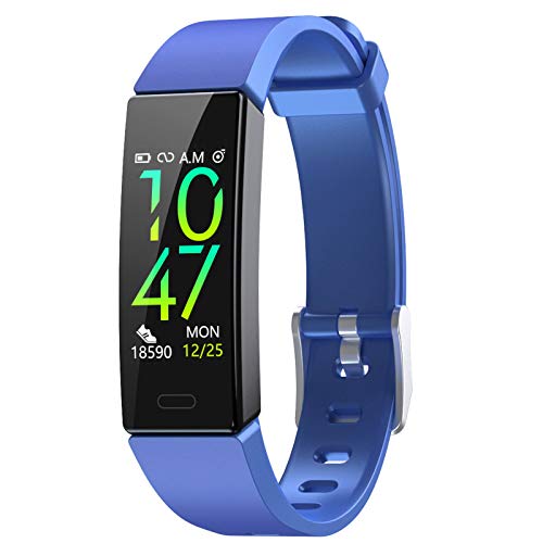 ZURURU Fitness Tracker with Blood Pressure Heart Rate Sleep Health Monitor, Activity Tracker with Step Calorie Counter Pedometer for Men & Women (Blue)