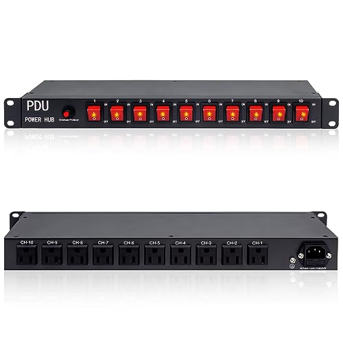 10 Outlet Rack Mount Power Strip with Surge Protection