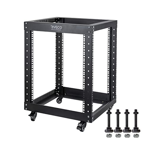 12U Server Rack Open Frame with Casters-RIVECO