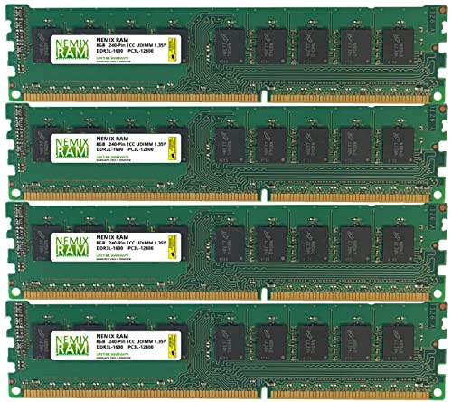 32GB DDR3-1600MHz PC3-12800 Unbuffered Server Memory by NEMIX RAM