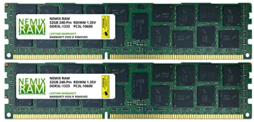 64GB DDR3-1333MHz ECC RDIMM Registered Server Memory by NEMIX RAM