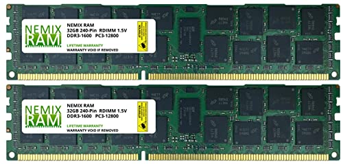64GB DDR3-1600MHz PC3-12800 ECC RDIMM Server Memory