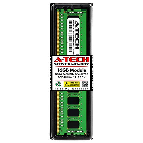 A-Tech 16GB RAM Replacement DDR4 2400MHz PC4-19200 2Rx8 1.2V ECC RDIMM Registered 288-Pin DIMM Memory Module