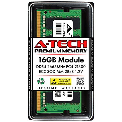 A-Tech 16GB RAM Replacement for Synology D4ECSO-2666-16G & D4ES01-16G | DDR4 2666 MHz PC4-21300 SODIMM ECC Unbuffered Memory Compatible for NAS & NVR Servers