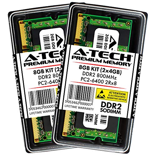 A-Tech 8GB Kit DDR2 800Mhz PC2-6400 SODIMM Max Memory Upgrade