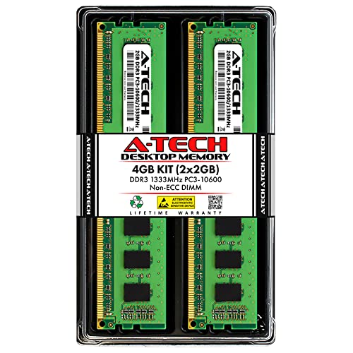 A-Tech RAM 4GB Kit - DDR3 1333 MHz PC3-10600 DIMM
