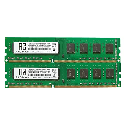 AJOMAN Desktop RAM 16GB Kit 8GBx2 DDR3 DDR3L 1600MHz
